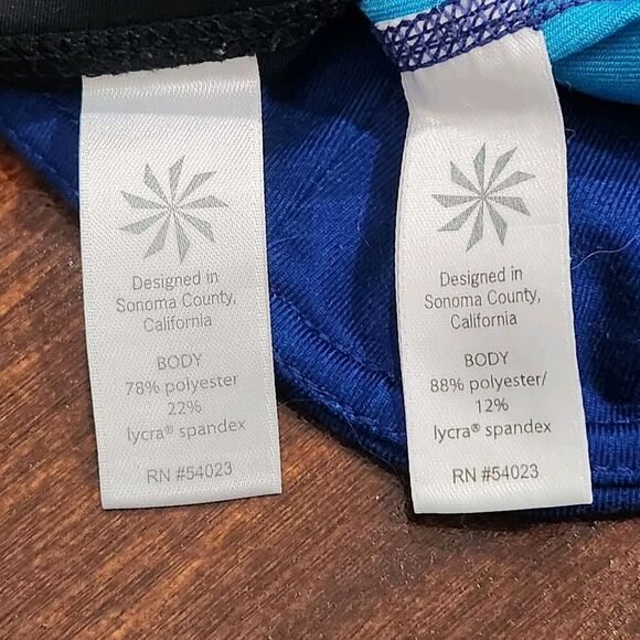 Athleta Leggings 7/8 Mid Rise Pockets Umbre Solid Stripes Lot Of 2 Sz XS - Picture 7 of 8